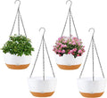 4 Pack Plastic Hanging planters for Indoor Plants,8 Inch Plant Pot Indoor Outdoor Hanging Baskets,Hanging Flower Pots with Drainage Holes and Chain for Garden Porch Plants(White)-Ruum Studio Home