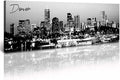 Black and White Wall Art Denver Skyline Cityscape Skyscrapers Canvas Print Painting Landscape USA City Buildings Pictures Modern Artwork for Man Room Office Living Room Decoration 13.8"x47.3"-Ruum Studio Home