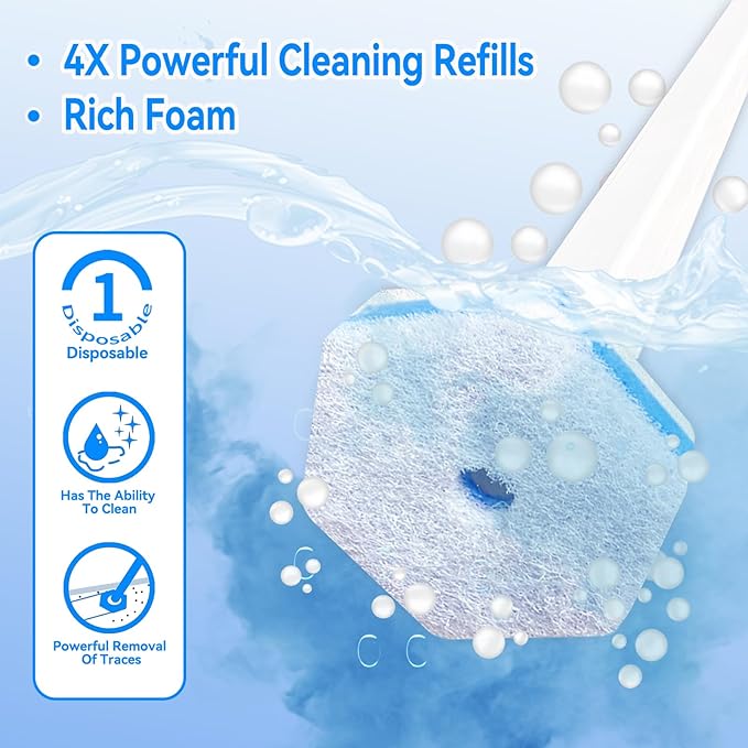 Aimery 100 Counts Blue Disposable Toilet Bowl Cleaning Wand Refills Compatible With Clorox(100,Blue)-Ruum Studio Home