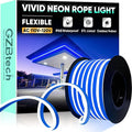 GZBtech Flexible LED Neon Rope Lights 50FT,AC 110-120V Waterproof Strip Light, 120 LEDs/M Cuttable Connectable Neon Lighting for Indoor Outdoor Home Decor/Commercial Building Use-Blue 15M-Ruum Studio Home