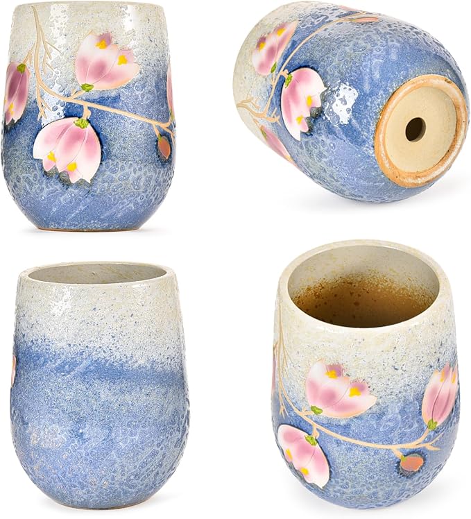 Sungmor 10.6 Inch Ceramic Succulent Plant Pot with Drainage Hole, Hand Painted Flower Pots for Plants, Unique Texture Decorative Planter for Indoor and Outdoor, Pottery Vase for Home Office Decor-Ruum Studio Home