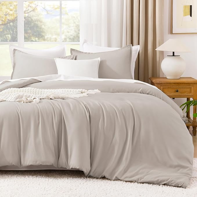 Litanika Linen Super King Plus Comforter Set, 3 Pieces Linen Lightweight Solid Super King Plus Bedding Comforter Set, All Season Fluffy Bed Set (1 Comforter & 2 Pillowcases)-Ruum Studio Home