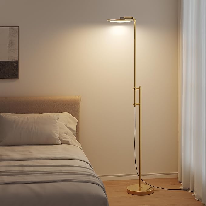 SUNMORY 32W/3000LM Floor Lamps, Super Bright LED Standing Lamp with Remote Control, Adjustable Tall Lamp with 350°Rotating Head, Modern Dimmable Torchiere Corner Lamp for Living Room, Bedroom, Office-Ruum Studio Home