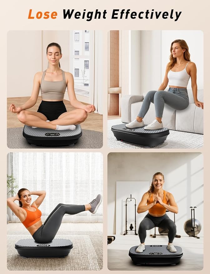 MAIBO Vibration Plate Exercise Machine, Vibration Plate for Lymphatic Drainage, Full Body Workout Shaker for Weight Loss, 200 Adjustable Speeds, Vibrate Stand Shake Board Sport Gym for Women Men-Ruum Studio Home