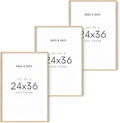 HAUS AND HUES 24"x36" Beige Oak Wood Frames Set of 3-24x36 Natural Wood Frames for Posters, 24x36 Frame Wood, 24x36 Poster Frames for Wall, 24x36 Frame Light Wood, Picture Frames 24x36-Ruum Studio Home