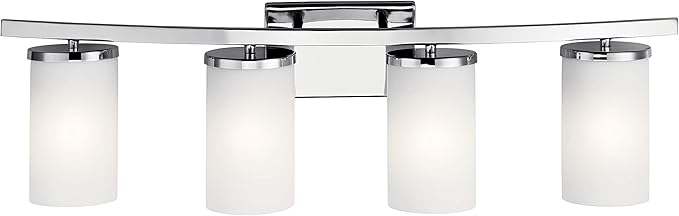 Kichler Crosby 31" 4 Light Vanity Light Satin Etched Cased Opal Chrome-Ruum Studio Home