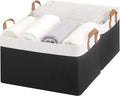 StorageWorks Storage Bins, Fabric Storage Bins for Shelves, Extra Large Storage Baskets with Metal Frame, Closet Baskets and Bins with Handles, Jumbo, Black and White, 2-Pack-Ruum Studio Home