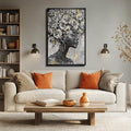 MLART99 Gold African American Wall Art Black Woman Wall Decor with Frame Vertical Floral Canvas Painting Modern Print Bedroom Living Room Decor 24x36 Inch-Ruum Studio Home
