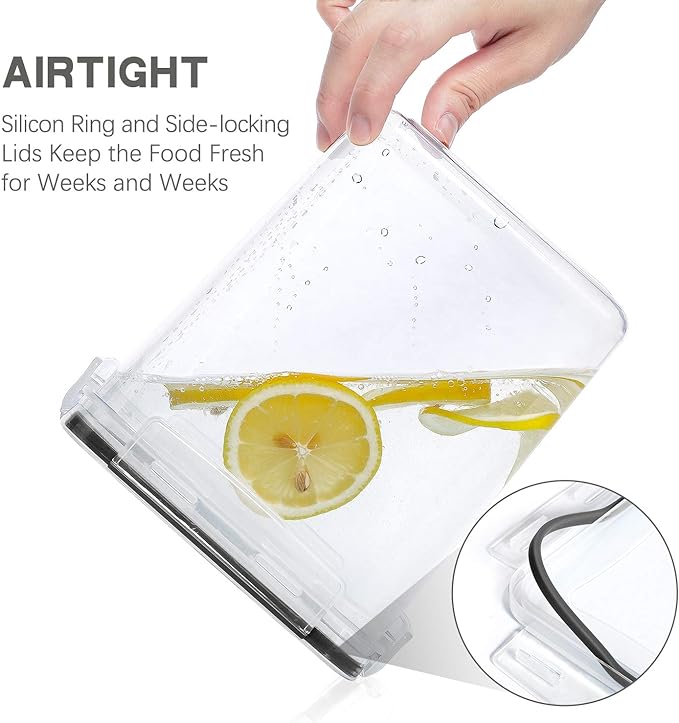 Medium Food Storage Containers with Lids Airtight 3.6L /121.7Oz, for Flour, Sugar, Baking Supply, 3PCS BPA Free Plastic Canisters for Kitchen Pantry Organization-Ruum Studio Home