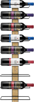 Sorbus Wall Mounted Wine Rack - Wood Wine Rack Wall Mounted for Bottles, Liquor, Champagne - Black Metal Wine Bottle Holder for Home Bar (Set of 3)-Ruum Studio Home