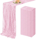 Light Pink Cheesecloth Table Runner 20 Pack 10FT Rustic Gauze Fabric Cheese Cloth Table Runner for Wedding 20 x 120 Inch Long Bridal Baby Shower Table Decorations Boho Sheer Birthday Party Table Decor-Ruum Studio Home
