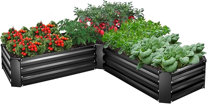 EDOSTORY Raised Bed Garden Bed Kit, 5x5x1ft Galvanized Planter Tall Raised Garden Boxes Outdoor, Large Metal Raised Garden Beds for Vegetables, Flowers, Herbs-Ruum Studio Home