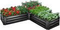 EDOSTORY Raised Bed Garden Bed Kit, 5x5x1ft Galvanized Planter Tall Raised Garden Boxes Outdoor, Large Metal Raised Garden Beds for Vegetables, Flowers, Herbs-Ruum Studio Home