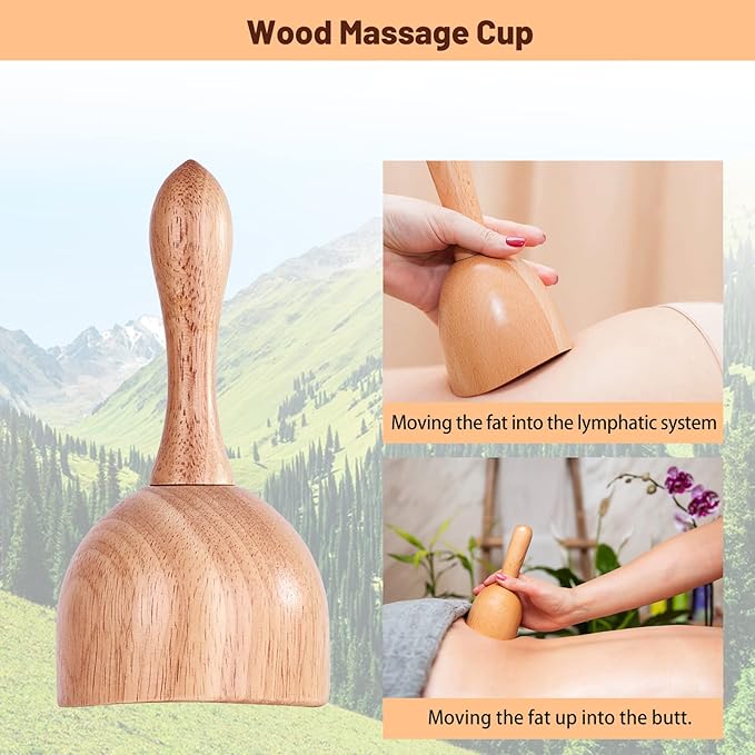 6 Pcs Wood Therapy Massage Tools, Meifuly Professional Complete Maderotherapia Wooden Massager Kit for Body Shaping, Lymphatic Drainage, Muscle Pain Relief, Anti-Cellulite (with Storage Bag)-Ruum Studio Home