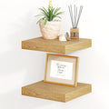 Fun Memories Floating Shelves, 8 Inch Deep Floating Shelves for Wall, 8 x 8 Wall Shelves, Rustic Wood Floating Shelf for Living Room, Bedroom, Bathroom, Oak Color, Set of 2-Ruum Studio Home