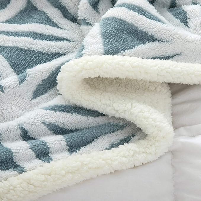 UKELER Ultra Plush Super Soft Lightweight Sherpa Throw Blanket 60''x50'' Cozy Luxury Light Blue Blanket for Bed Couch Warm Fuzzy Blanket-Ruum Studio Home