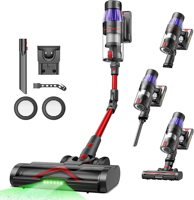 Ultenic Cordless Vacuum Cleaner, 550W/50Kpa, 60Mins Runtime, 180°Bendable Wand, Anti-Tangle Brush, Stick Vacuum Cordless with Charging Dock, Handheld Vacuum for Pet Hair/Carpet/Floor/Car, U16 Flex-Ruum Studio Home