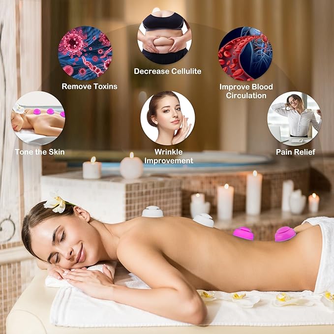 Silicone Cupping Therapy Sets 10pcs,Professional Vacuum Cupping for Myofascial Massage/Joint Pain/Anti Cellulite/Deep Muscle Relief & More(10pcs,Pink)-Ruum Studio Home