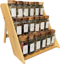 Bamboo Spice Rack Organizer - 3 Tier Foldable Wooden Spice Rack for Countertop, Cabinet & Drawer- Organic Bamboo-Extra Sturdy Wooden Spice Shelf, No Spice Jars Included-Ruum Studio Home
