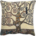 C Charlotte Home Furnishings Inc Lebensbaum Tree Belgian Cushion Cover | Pure Cotton Decorative Cushion Case | Cushion Cover for Indoor Use | 17x17 Inch Cushion Cover for Living Room I By Gustav Klimt-Ruum Studio Home