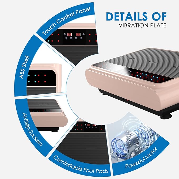 Vibration Plate Exercise Machine - Whole Body Workout Vibration Platform Lymphatic Drainage Machine for Weight Loss Home Fitness with Resistance Bands Remote-Ruum Studio Home