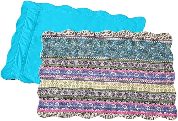 NEWLAKE Quilted Cotton Bed Pillowcases, Striped Jacquard Style, 2 Pieces, 20x27 Inch-Ruum Studio Home