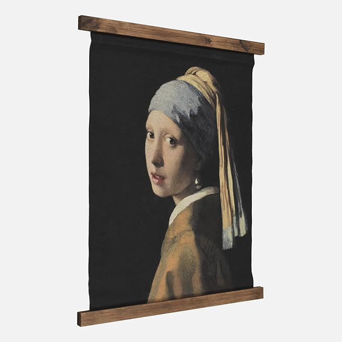 American Art Decor Girl with a Pearl Earring Tapestry Vintage Hanging Canvas Wall Art by Johannes Vermeer-Ruum Studio Home