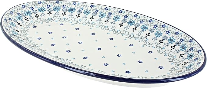 Blue Rose Polish Pottery Celeste Oval Platter-Ruum Studio Home