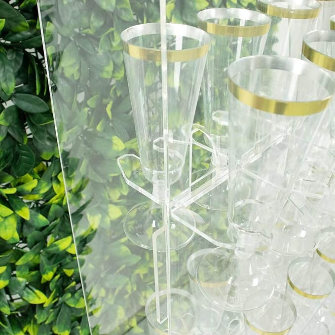 Tableclothsfactory 20 Pack | 3" Clear Acrylic Glass Holder Hooks for Double Side Display On Champagne Rack Stand-Ruum Studio Home