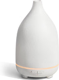 InnoGear Oil Diffuser, 150ML Ceramic Diffuser for Essential Oils Handcrafted Aromatherapy Diffuser Ultrasonic Cool Mist Humidifier with 2 Mist Modes Waterless Auto Off for Room Office, White Base-Ruum Studio Home