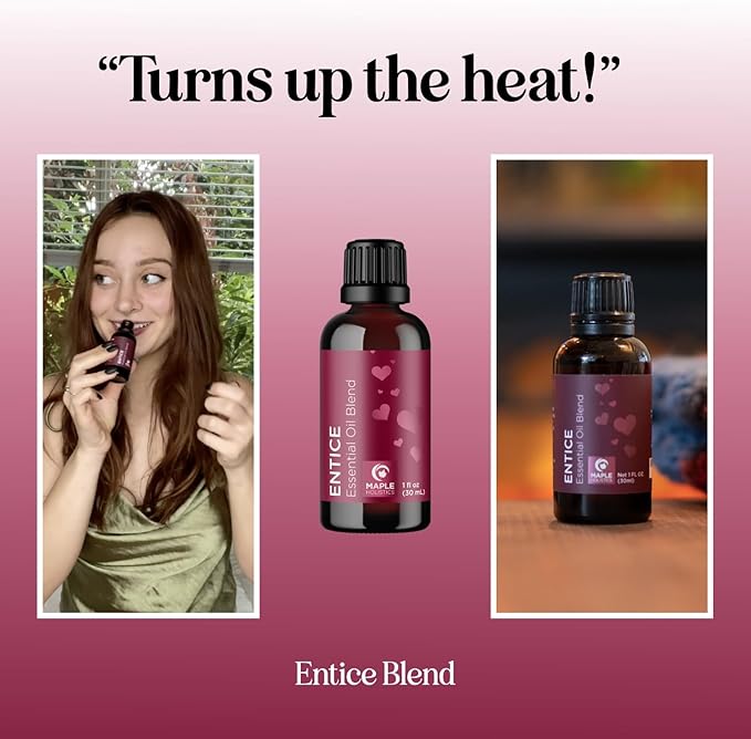 Entice Essential Oil Blend for Diffuser - Passionate Blend of Aromatherapy Oils for Couples with Lavender Palmarosa Clary Sage and Ylang-Ylang Essential Oil - Ignite The Romance Essential Oils Blend-Ruum Studio Home