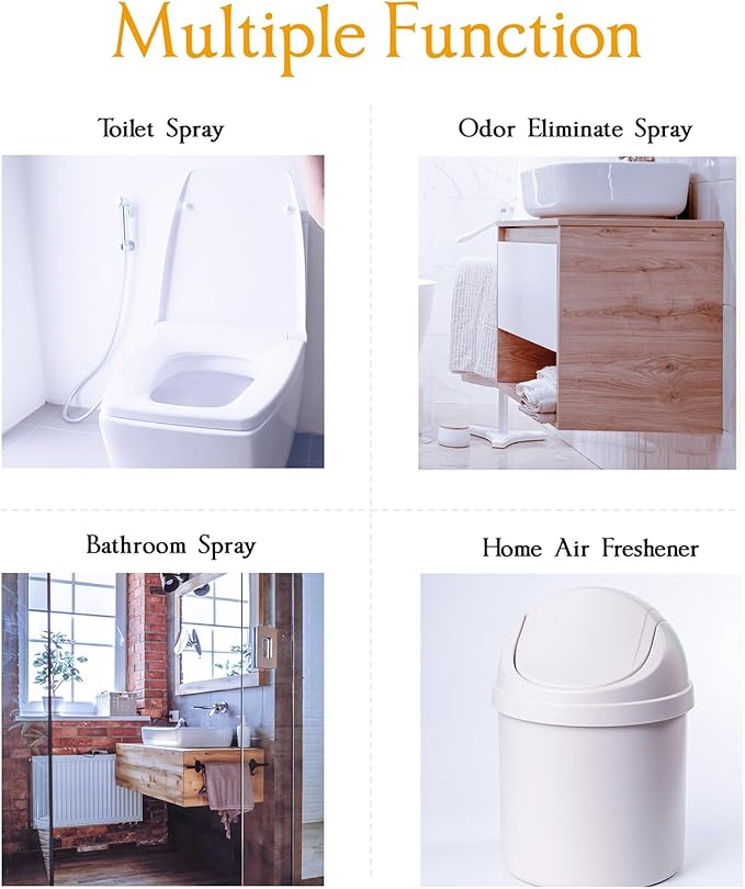 Clean-n-Fresh Toilet Spray 6.8 Fl.Oz, Vanilla Scent, Natural Plant Essential Oil Air Freshener & Odor Eliminator-Ruum Studio Home