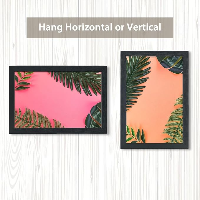 VCK 24x36 Solid Wood Poster Frames Black 3 Pack Picture Frame with Wall Mounting Hanging-Ruum Studio Home