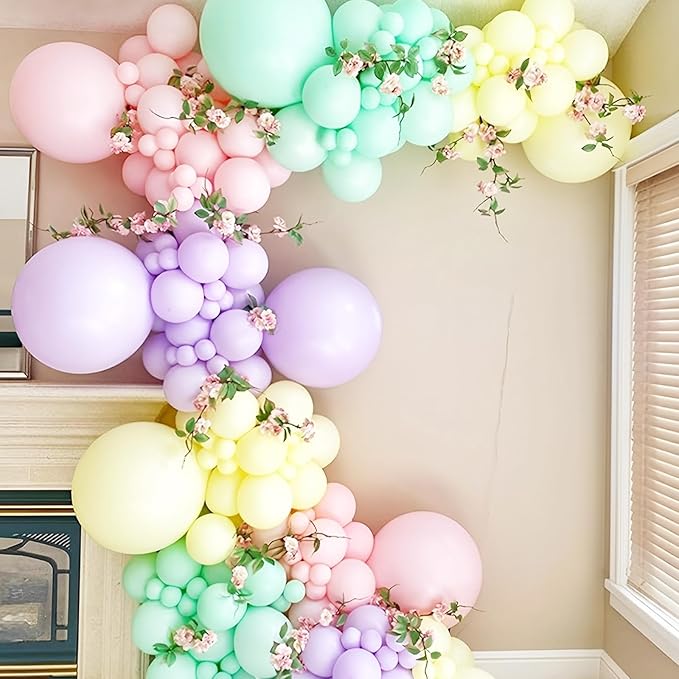 130pcs Pastel Balloons Different Sizes 18" 12" 10" 5" Macaron Latex Balloon Garland Arch Kit for Birthday Easter Baby Shower Graduation Wedding Gender Reveal Anniversary Party Decorations-Ruum Studio Home