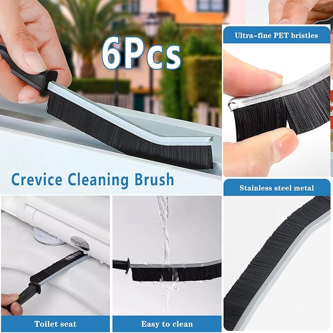 Crevice Cleaning Brush,New Multifunctional Cleaning Brush Tool, Bathroom Gap Brush, Home, Kitchen, Bathroom, Window, Vehicle, Faucets, Toilet,6Pcs-Ruum Studio Home