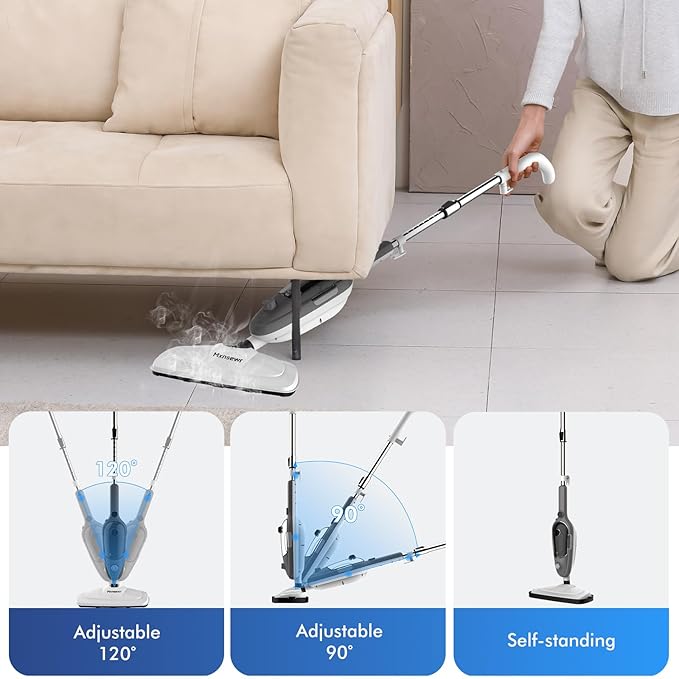 Steam Mop - All-in-one Powerful Handheld Steam Cleaner Detachable Floor Steamer with 11 Accessories, MultiPurpose Steamer for Hardwood Floors, Clothes,Windows,Tiles,Furniture,Carpet, Whole Home Use-Ruum Studio Home