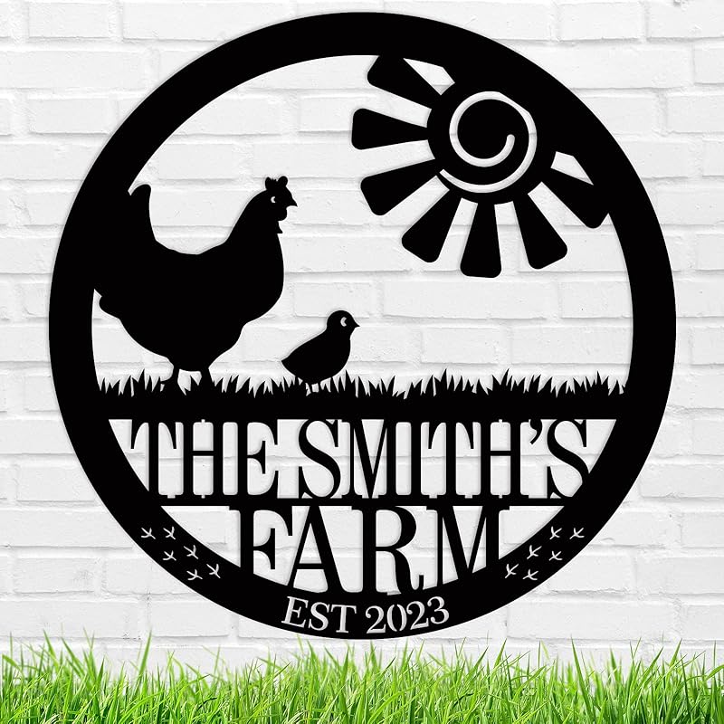 Personalized Chicken Farm Sign, Custom Chicken Coop Signs-Ruum Studio Home