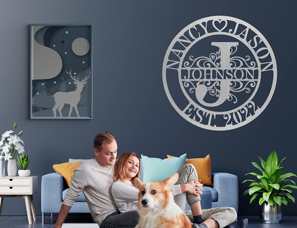 Wedding Gifts for Couples 2025, Personalized Metal Name Signs, Custom Name Signs, Custom Family Name Sign, Last Name Sign, Monogram Letters Wall Decor, House Warming Gifts New Home-Ruum Studio Home