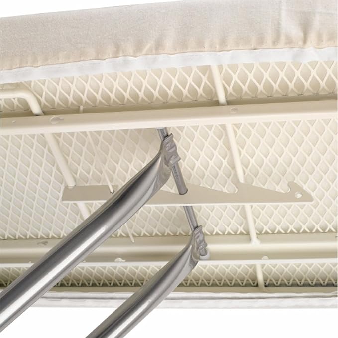 Brabantia Size B Ironing Board (49x15 in) 7 Height Options, Adjustable Steam Iron Rest Holder (Ecru) Non-Slip Feet, Anti-Collapse Child Locks-Ruum Studio Home