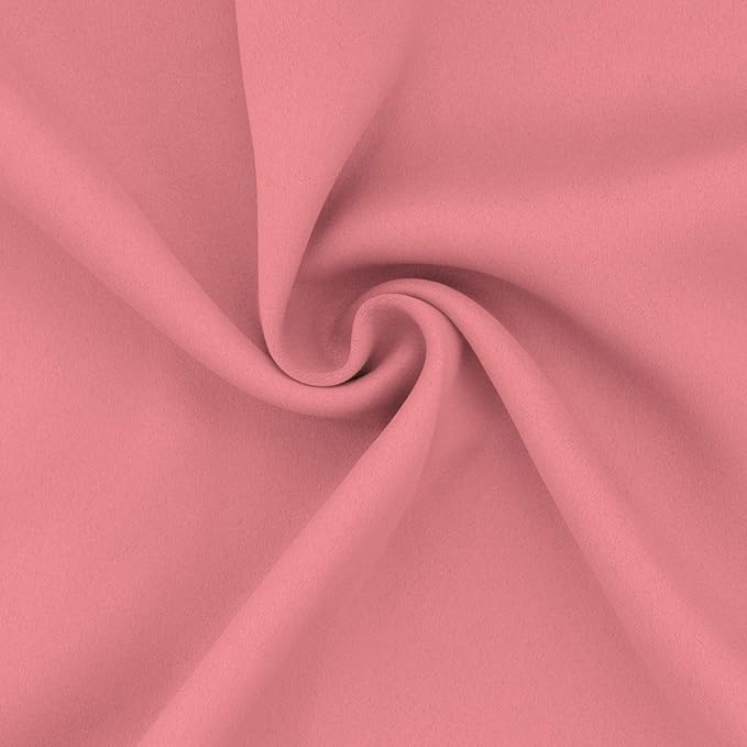 Easy-Going Blackout Curtains for Bedroom, Solid Thermal Insulated Grommet and Noise Reduction Window Drapes, Room Darkening Curtains for Living Room, 2 Panels (52x46 in,Pink)-Ruum Studio Home