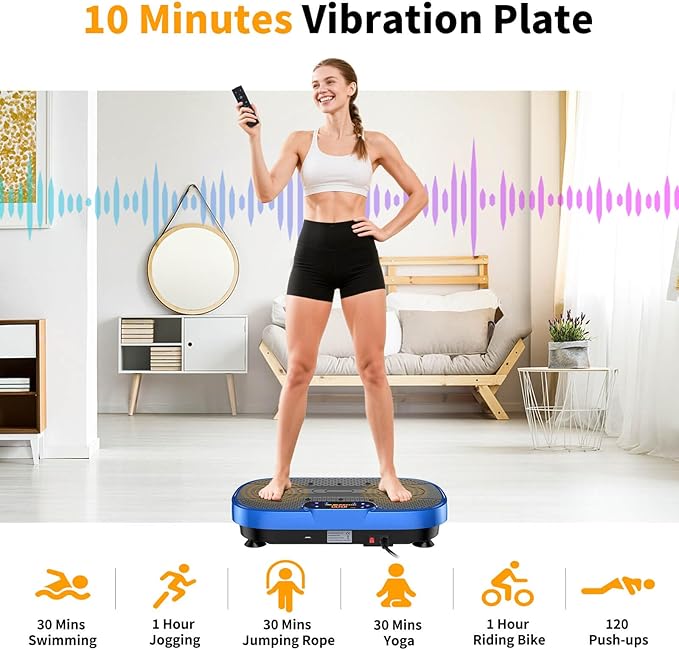 Vibration Plate Exercise Machine, Vibrating Plate Machine with Bluetooth for Lymphatic Drainage, Vibration Platform for Women Men Full Body Weight Loss-Ruum Studio Home
