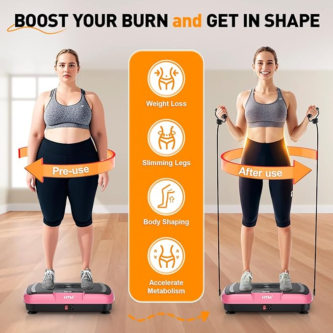 Vibration Plate Exercise Machine - 180 Speeds & 300 lb Capacity, Full Body Workout Vibration Platform with Remote Control for Lymphatic Drainage, Weight Loss & Toning-Ruum Studio Home