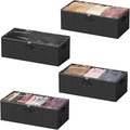 SpaceAid 4 Pack 10" High Under Bed Storage Containers, Large Underbed Storage Organizer Bins with Lids for Bedroom, Dorm, Clothes, Closet Organization, Bed Sheets and Blankets (Black)-Ruum Studio Home