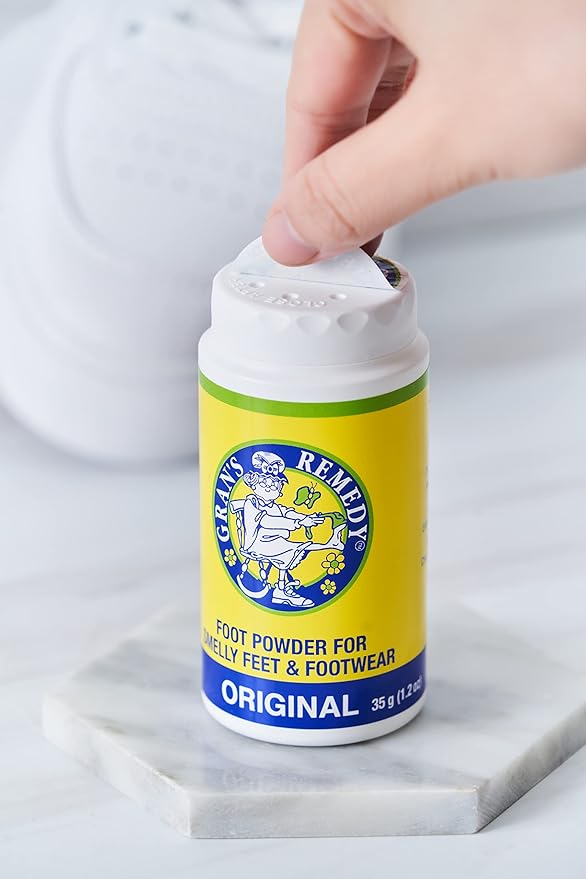 Gran's Remedy Shoe Deodorizer and Foot Powder for Smelly Feet - Effective Shoe Odor Eliminator in Travel Size - Absorbs Sweat and Moisture for Shoes and Feet - Unscented-Ruum Studio Home