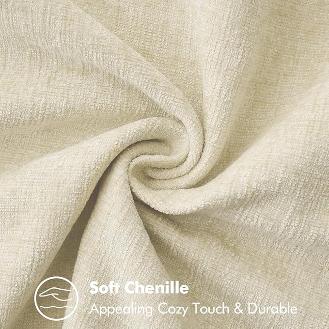 MIULEE Pack of 2 Christmas Pillow Covers 12x20 Inch Cream White Farmhouse Decorative Throw Pillow Covers with Stitched Edge Soft Chenille Solid Dyed Couch Pillow Covers for Sofa Bed Living Room-Ruum Studio Home