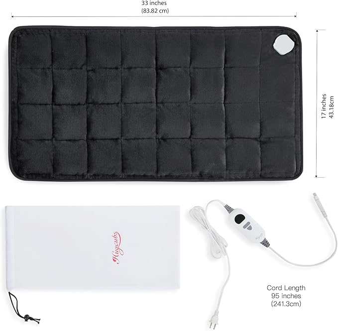 Weighted Heating pad XL 17''x33'' Heat pad for Period Cramps Heating Pads Large Heated pad for Back Pain Relief Products Electric Heat Pads Heated Pad for Bed Christmas Gifts for Mom Dad-Ruum Studio Home