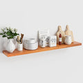 Light Brown Wooden Floating Wall Shelves 48 Inches Long x 8”x 1.4” Shelf Floating Rustic Farmhouse Decor, Heavy Duty Shelf Hold 100 lbs, Wall Shelves for Bathroom Living Room Kitchen Bedroom Office-Ruum Studio Home