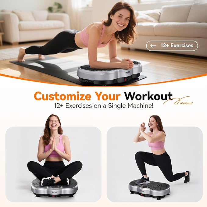 Vibration Plate Exercise Machine - 300 lbs Weight Capacity, 120 Speed Levels, 9 Workout Modes for Home Fitness, Muscle Toning & Weight Loss-Ruum Studio Home