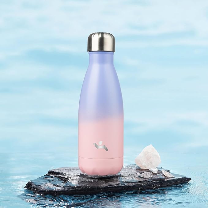 Insulated Water Bottles,12 oz Double Wall Stainless Steel Vacumm Metal Flask for Sports Travel,Pastel Sunset-Ruum Studio Home
