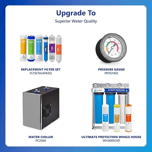 Express Water Reverse Osmosis Alkaline Water Filtration System – 10 Stage RO Water Filter with Faucet and Tank – Under Sink Water Filter with Alkaline Filter for Added Essential Minerals – 50 GPD-Ruum Studio Home
